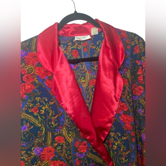 Vintage Victoria's Secret Gold Tag Rose & Paisley Robe Night Shirt - Picture 3 of 5